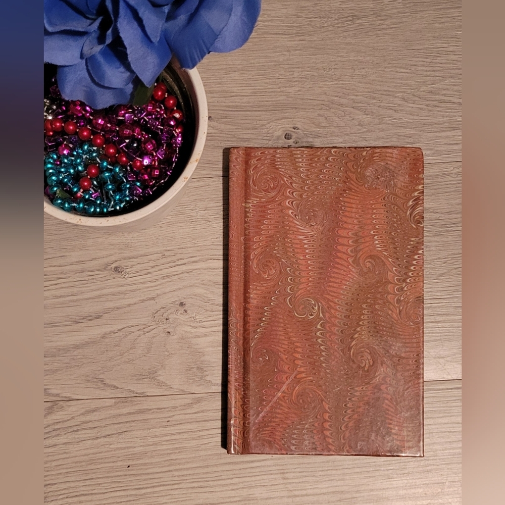 Vintage All in One Brown Marbled Hardcover Journal Diary Book 5" x 8"
